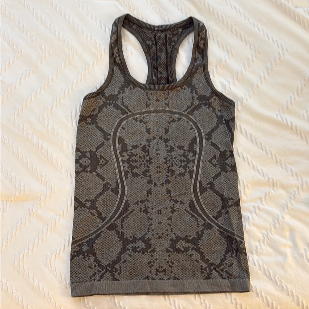 lululemon athletica Gray Snake Print Tank Top